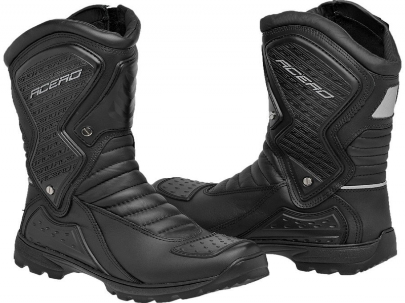 bota para trilha motocross motociclista com ziper em couro