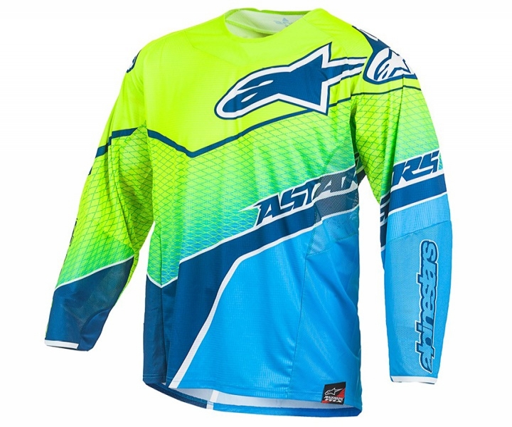 camisa motocross alpinestars techstar venon 17 ama azul