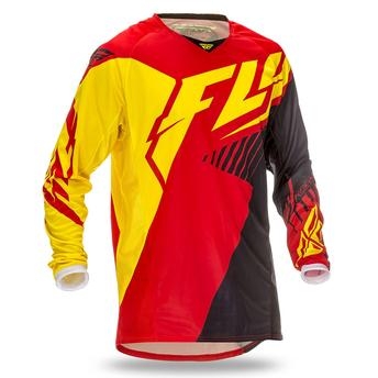 Camisa Motocross Off-Road Fly Kinetic Vector - Amarelo Vermelho