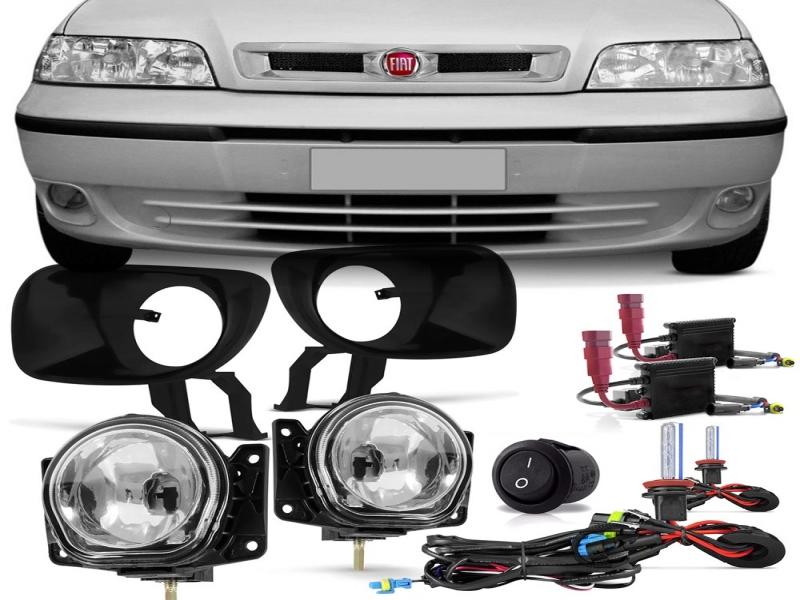 kit farol milha neblina palio weekend 2001 2002 2003 2004 xenon 8k sjc