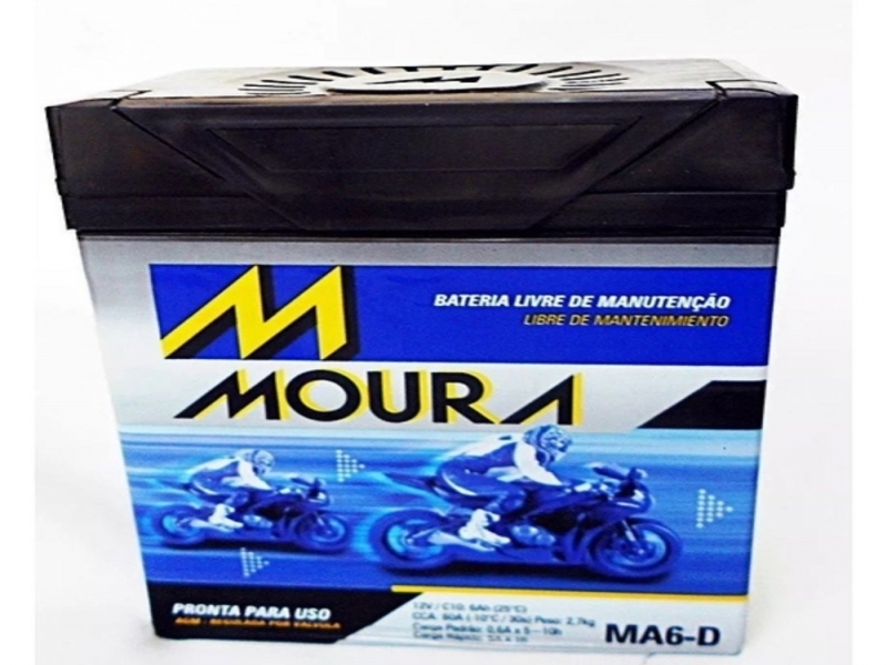 Bateria Moto Moura 6ah MA6 - D Twister Falcon CB300 Fazer 250 sjc